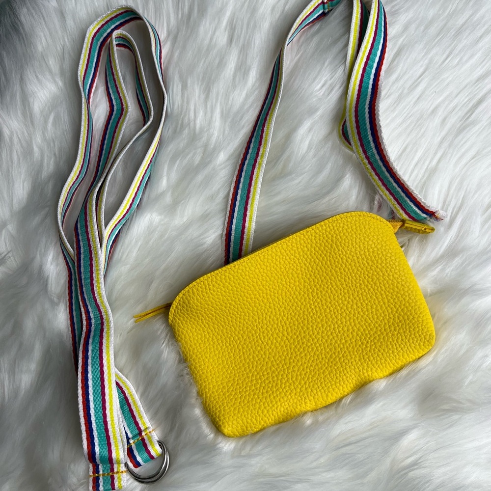 Yellow Nordstrom Small Bag with Colorful Strap